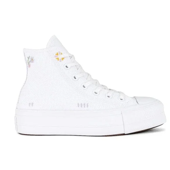 Converse Chuck Taylor All Star Lift Embroidery Hightop Platform Sneakers Sz 10.5 - Picture 3 of 16